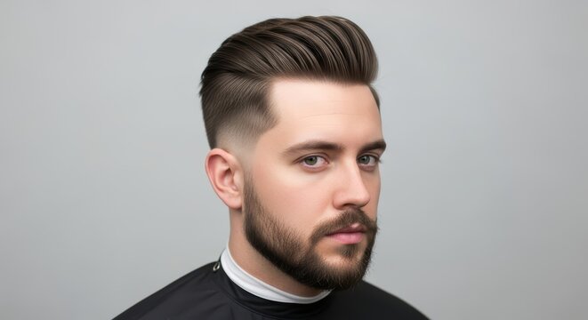 Young caucasian male with styled haircut and beard