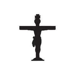 Black Christ miss bulb silhouette vector illustration on white background
