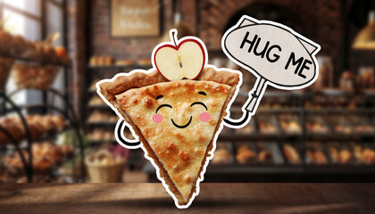 Adorable cute pizza animation