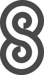 Monogram of the letter S and number 8. Abstract, outline and elegant.