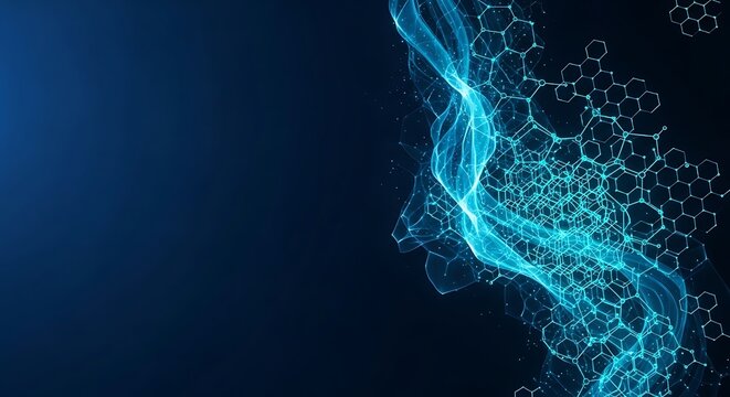 Futuristic Technology Background with Interconnected Network and Data Flow Visualization