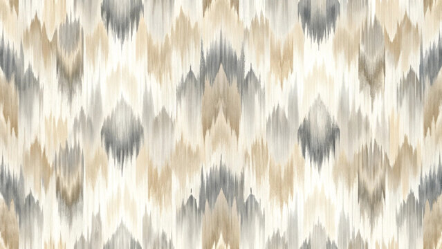 ikat pattern fabric seamless hand-painted watercolor texture soft abstract vector background 