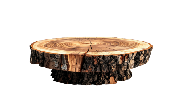 Cross-section of a tree trunk, showing rings