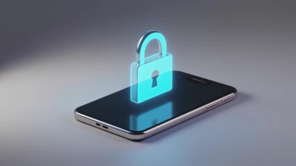 Smartphone Security Digital padlock overlaid on a phone screen, symbolizing data protection - Powered by Adobe