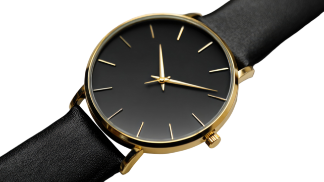 Vintage golden watch in with antique face and countdown timer dial