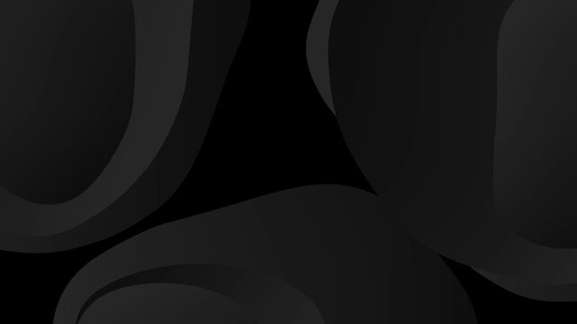 Abstract dark gray organic shapes with subtle shadows on a black background.