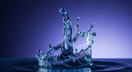 Stunning water splash in captivating blue hues creates a dynamic sense of refreshment and purity for your next vibrant campaign or design project