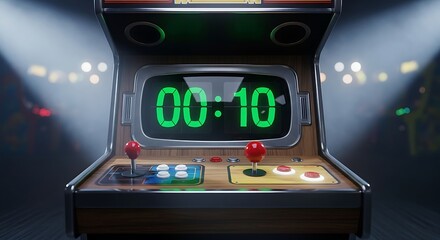 Nostalgic retro arcade game beckons for a thrilling round, perfect for gaming enthusiasts & vintage vibes, offering fun & entertainment in a digital world