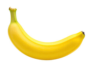 Ripe yellow banana with curve