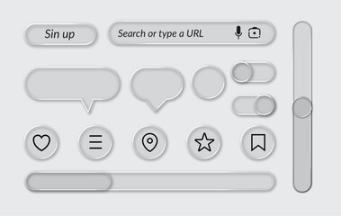 Abstract Liquid Glass Effect, Transparent glass shapes set with soft glowing edges. Realistic clear geometric frames including star, circle, square, badge, and rounded shapes for UI, web design.