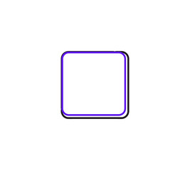 Minimalist square icon with rounded corners, featuring a double purple and black outline on a clean...