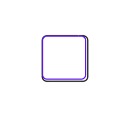 Minimalist square icon with rounded corners, featuring a double purple and black outline on a clean white background. Modern and simple vector design, suitable for UI/UX buttons, elen