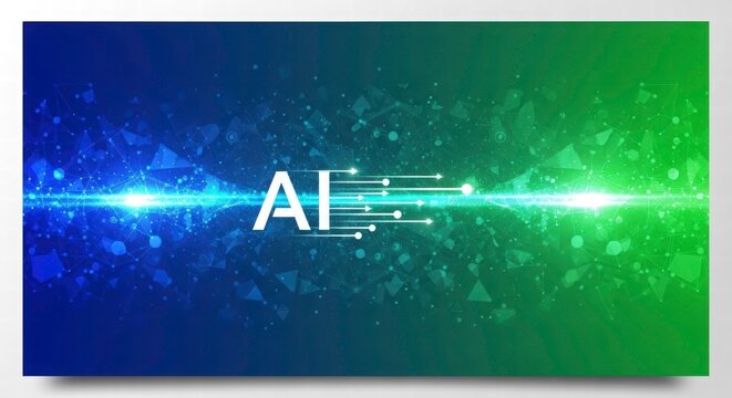 AI Abstract: An abstract illustration representing artificial intelligence, featuring a luminous glow and digital lines that converge.