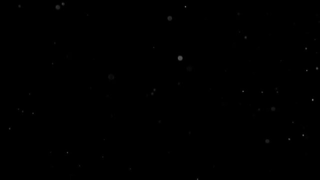 Floating White Dust Particles on Black Background Loopable, Abstract Microscopic Cinematic Overlay for VFX and Background Textures with Subtle Movement