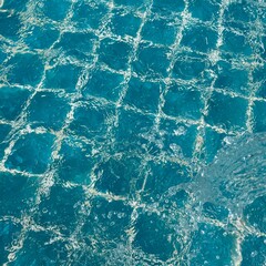 Calm Blue Pool Water Surface with Natural Light Reflections