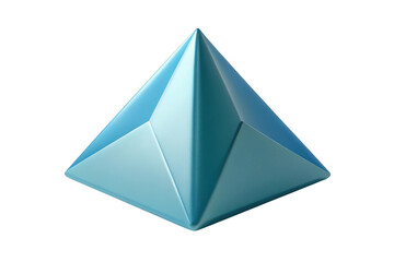 3d rendered light blue pyramid shape geometric design element illustration graphic resource isolated on transparent background