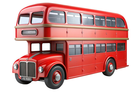 Vintage london double decker bus illustration, red tour bus, transportation vehicle, classic design, sightseeing isolated on transparent background