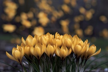 A photo of a yellow crocus flower