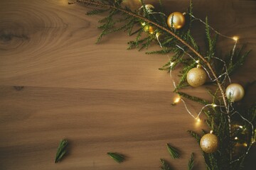 A photo of a wooden brown Christmas background