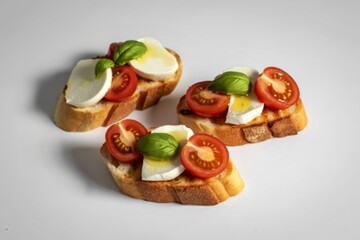 appetizing food photograph of bruschetta