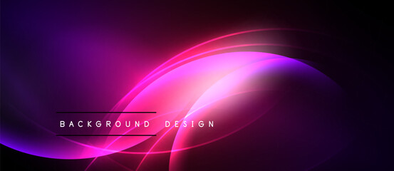 Abstract purple design. Flowing lines create dynamic, glowing effect. Dark background emphasizes bright curves, modern aesthetic.