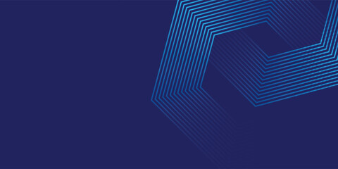 Dark blue background with hexagon geometric lines pattern. Abstract shiny hexagon lines. vector banner pattern illustration