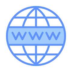Domain Outline Blue Color Icon