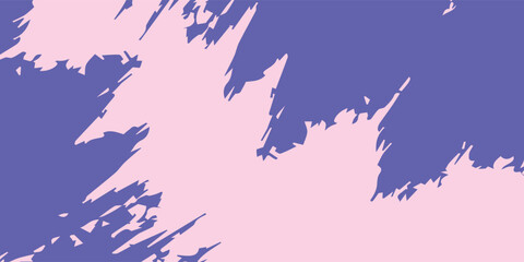 Thick purple brush strokes with rough grunge texture. Hand drawn vector banner background with abstract bold lines. vector eps10