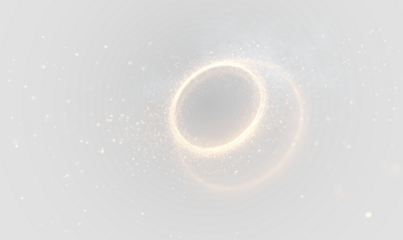 Shimmering gold circle with radiant particles and sparkling flare. Perfect PNG overlay for elegant celebration, festive luxury, Christmas, or New Year design projects.