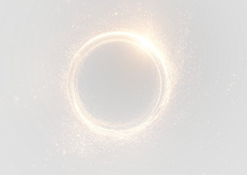 Shiny gold circle with glittering particles, soft glowing flare, and sparkling dust trail. Transparent PNG vector adds magical luxury to festive, holiday, or celebration designs.