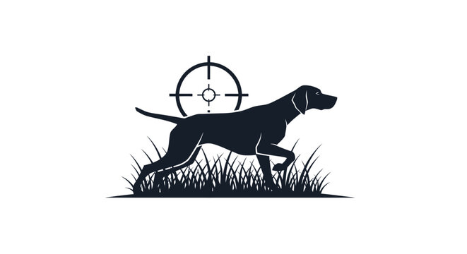 Elegant dog silhouette in hunting scene with a focus on the target precision