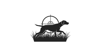 Silhouette of Hunting Dog Running with Target Sight in Background Creates Dynamic Imagery