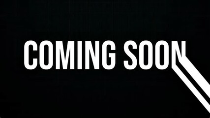 Modern 'Coming Soon' announcement text on a sleek black background, creating a sense of anticipation for an upcoming launch or event 4K Motion Animations