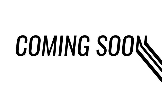 Graphic announcement featuring stylized 'COMING SOON' text, indicating an imminent launch, future event, or new content release for various projects and endeavors 4K Motion Animations
