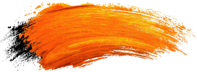 Orange paint stroke with grey fade on transparent