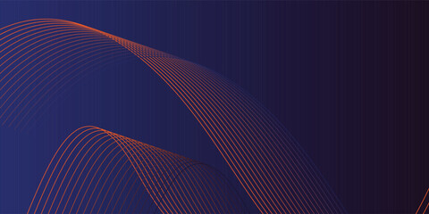 Modern blue gradient background with curved red diagonal lines creating a futuristic and dynamic abstract pattern. vector eps10