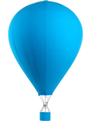Fototapeta premium Blue hot air balloon isolated on transparent background, perfect for travel and adventure design visuals..