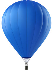 Fototapeta premium Blue hot air balloon isolated on transparent background, perfect for travel and adventure design visuals..