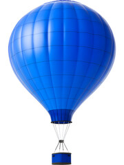 Fototapeta premium Blue hot air balloon isolated on transparent background, perfect for travel and adventure design visuals..
