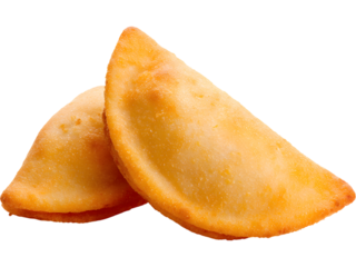 Fried empanada isolated on transparent background, perfect for bakery, Latin food, and snack visuals..