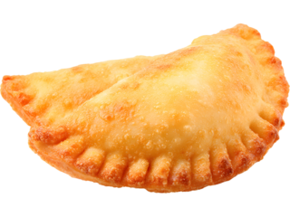 Fried empanada isolated on transparent background, perfect for bakery, Latin food, and snack visuals..