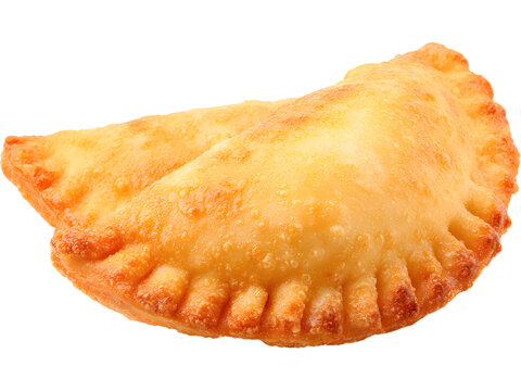 Fried empanada isolated on transparent background, perfect for bakery, Latin food, and snack visuals..
