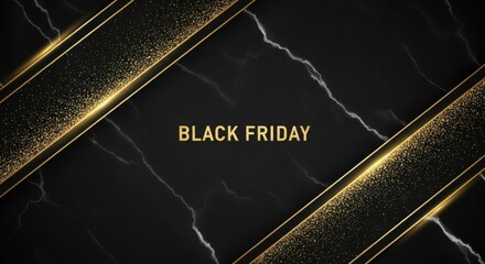 Black friday elegant golden glitter marble sales background