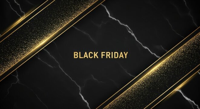 Black friday elegant golden glitter marble sales background - Powered by Adobe