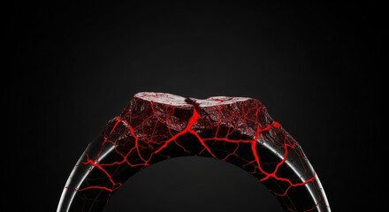 Fractured glowing red stone arch texture pattern abstract art