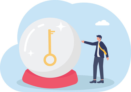 illustration of securing the key or a solution for successfully running a business

