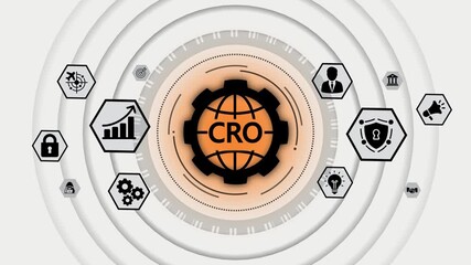 C R O conversion rate optimization digital marketing strategy business growth global network security data analysis technology innovation success icons - Powered by Adobe