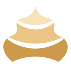 Abstract swirl shape with creamy layers and white stripes