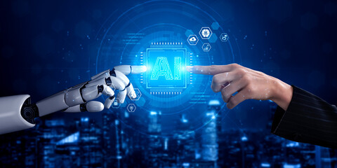 A generative AI assistant displays its enterprise platform. This central processor demonstrates integration with corporate solutions for security, automation, and data-driven growth. Fermion