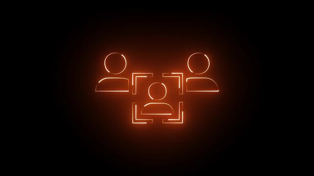 Customer specific selection monotone neon two icon animation.
